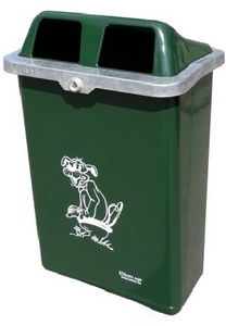 poubelle Omnipole 55L avec logo chien
